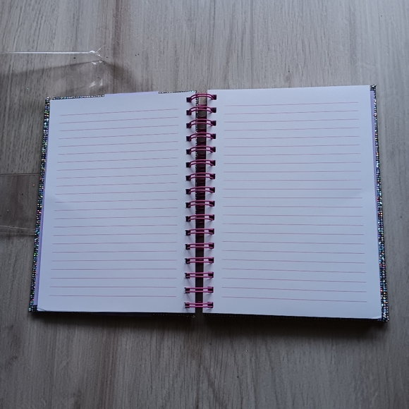 NEW NPW Disco Notebook Spiral Bound Metallic Glitter Lined 6" - Picture 3 of 7